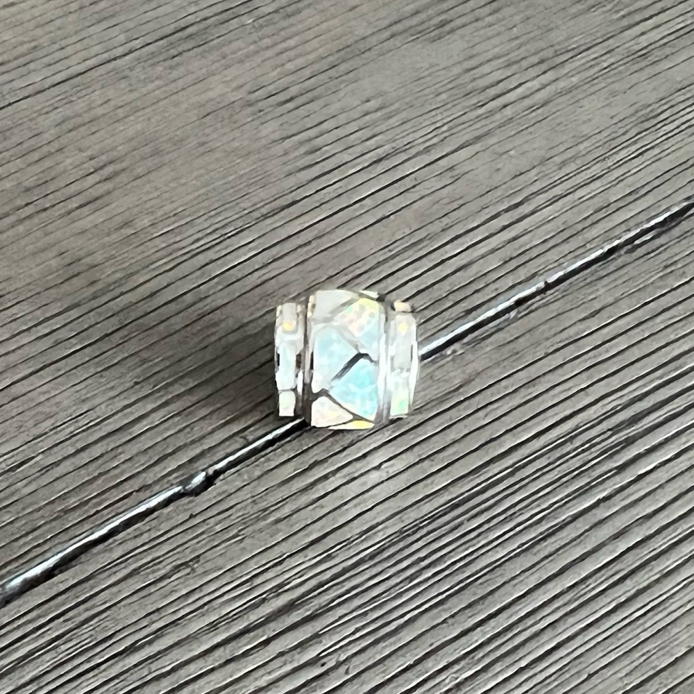 Sterling Silver (925) White Opal Pendant slide.